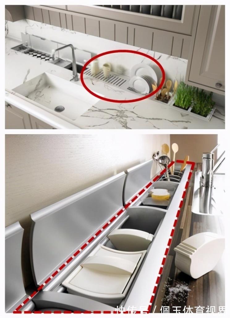 碗碟|定制橱柜台面60公分,我跟邻居学一招,台面加宽20cm,好用到犯规