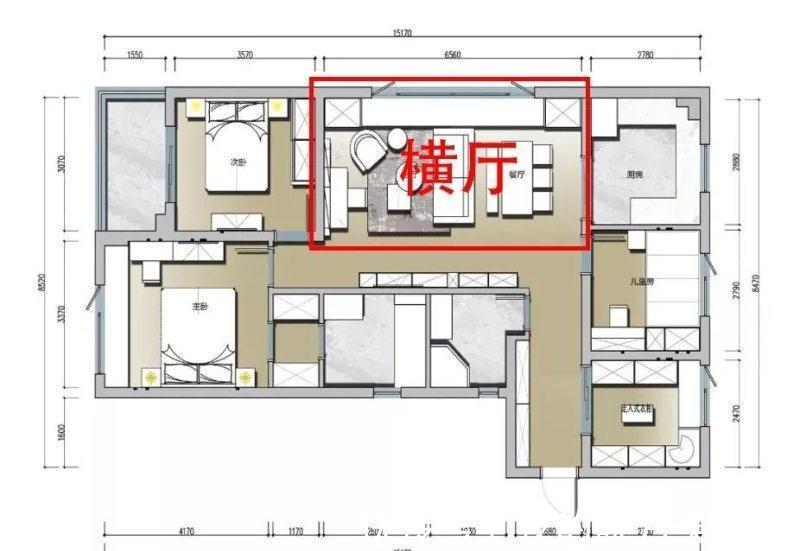 客餐厅|越来越多人中意横厅户型？住过才知道，究竟有多舒服！