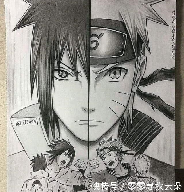 带土|大佬用一支铅笔征服无数漫迷,手绘《火影忍者》拼贴图,超炫酷!