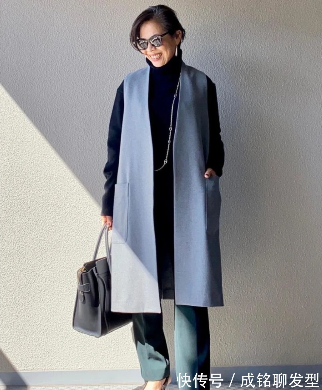 穿搭|58岁的日本阿姨真会穿衣,不扮嫩不耍酷不露脚踝,自然真实又舒服