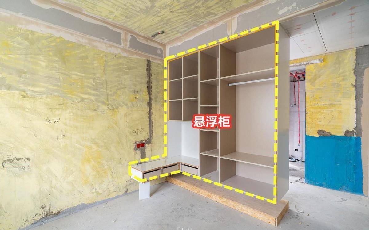 功能区|装过3套房，这次坚决不装落地式柜，悬浮柜+置物架，大小户型通用