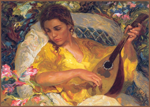 西班牙!千人一面的现代型美女;西班牙画家Jose Royo写实人物油画