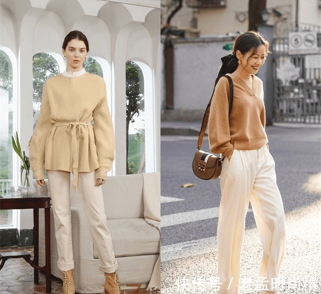米色|穿“米色”裤子的时候,如何搭配上衣和鞋子?