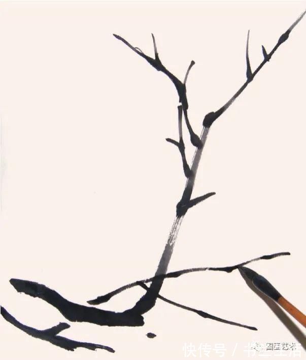 垂枝!图文教程:轻松学画写意木本花卉枝干