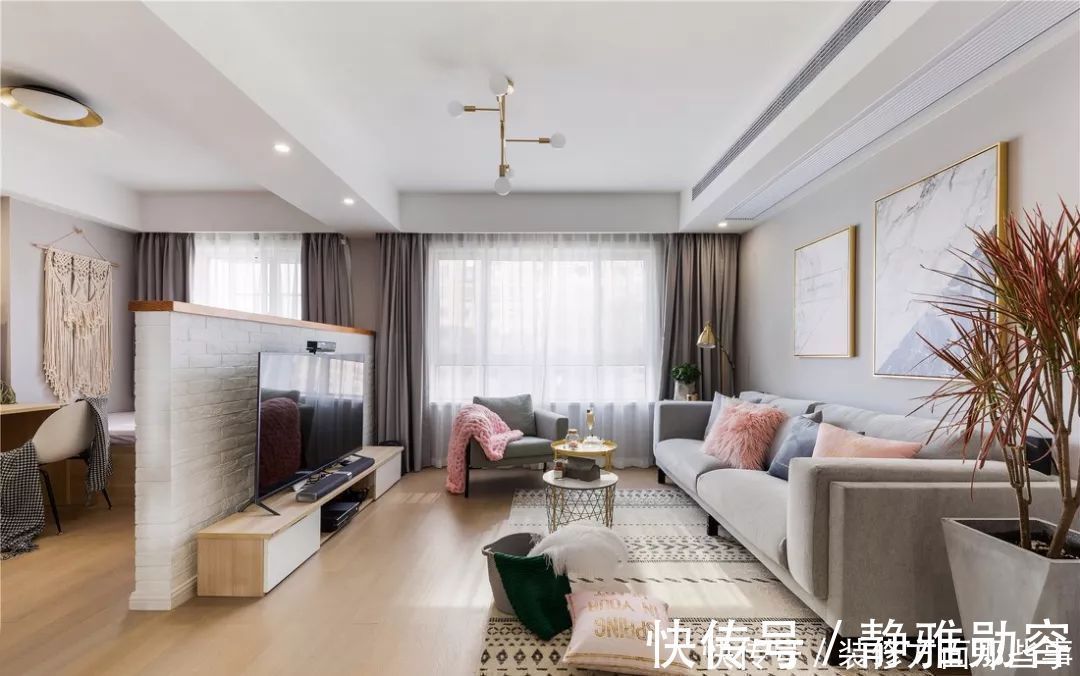 文艺度|103平现代简约公寓,巧用视觉延伸效果,空间大不少