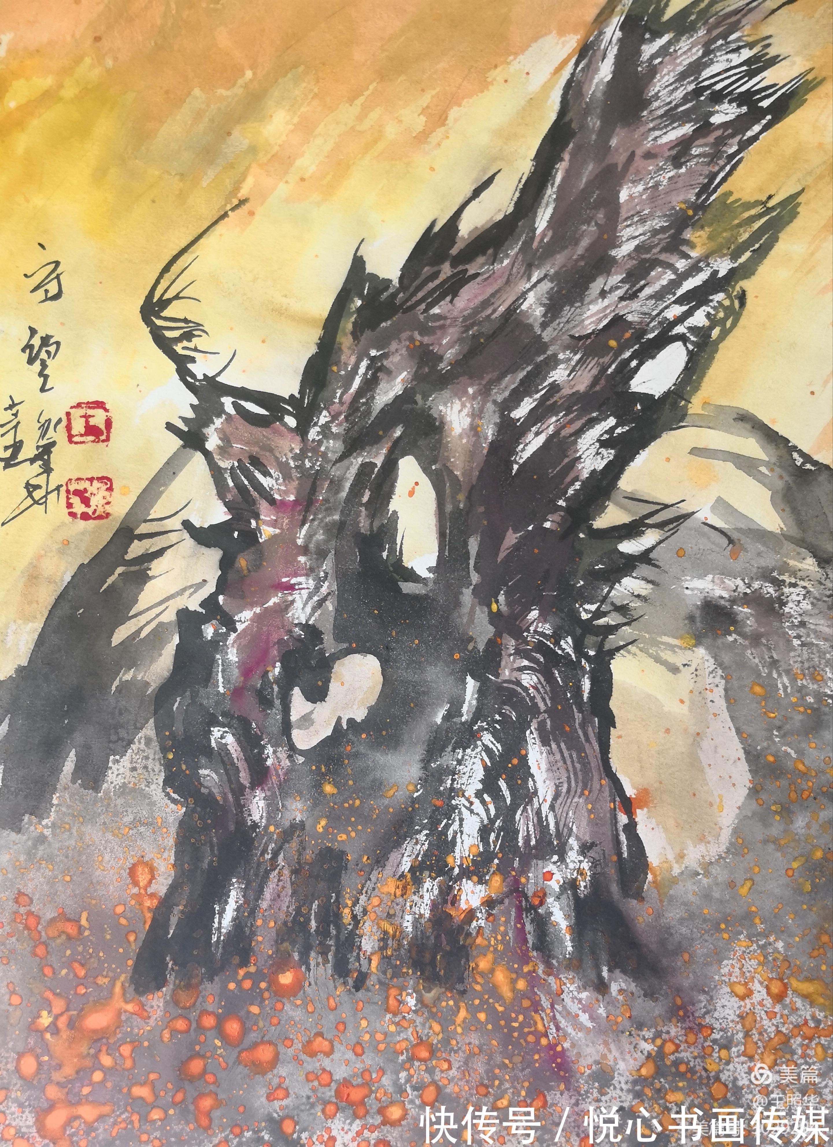 大漠英雄!中国鹰王、胡杨大师王照华虎年迎春新作《大漠英雄》