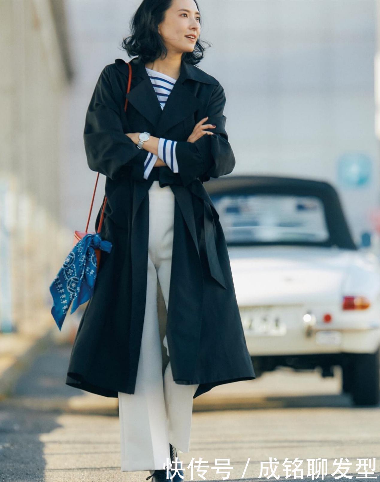 四五十岁女人减龄搭配,日系风衣搭配优雅又有女人味,时髦又百搭