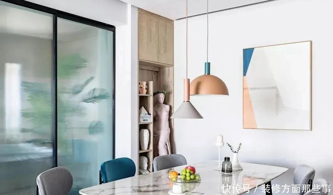 厨房|71平混搭二居室,莫兰迪色调,很高级有质感