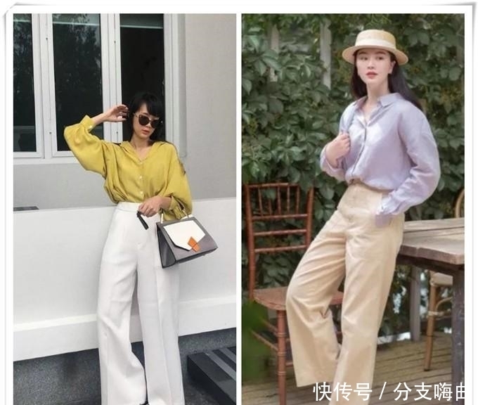 阔腿裤+衬衫=中年女性气质穿搭,开春正流行