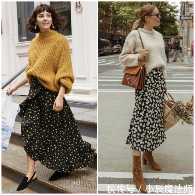2020年最时髦的穿搭方式,“毛衣+裙子”优雅又温柔,早穿早美