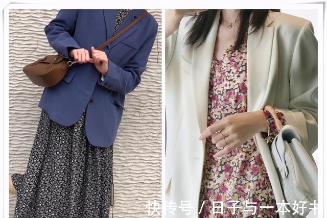 穿搭 碎花裙+西装，打破风格的穿搭，开春这么穿太美了！