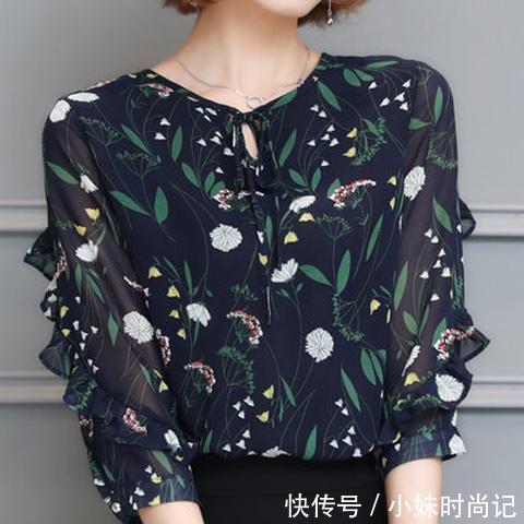 印花|无袖、短袖、中袖的雪纺衫,白领丽人们的通勤款这都有