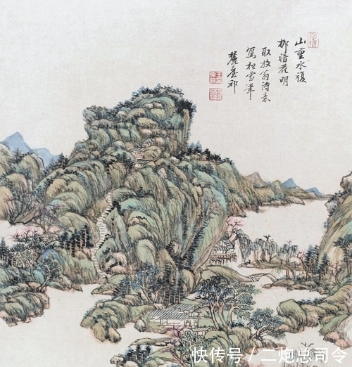 構圖!這是“山重水復疑無路”嗎,王原祁繪《山村小景》