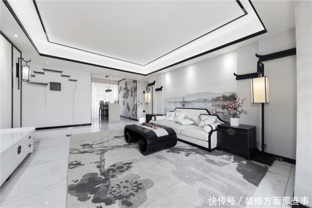 东方之美|153平黑白风中式三居室,简朴优美,典雅大气