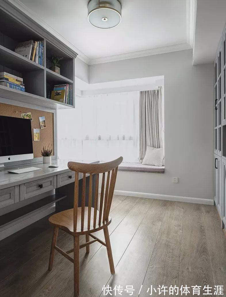 地砖|147㎡美式小豪宅,玄关六边形地砖美极了,原木餐厅低调大气