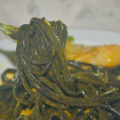 咖喱酱|咖喱巴沙鱼盖浇墨鱼汁意面