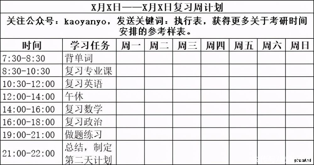 求问考研备考科学作息表？