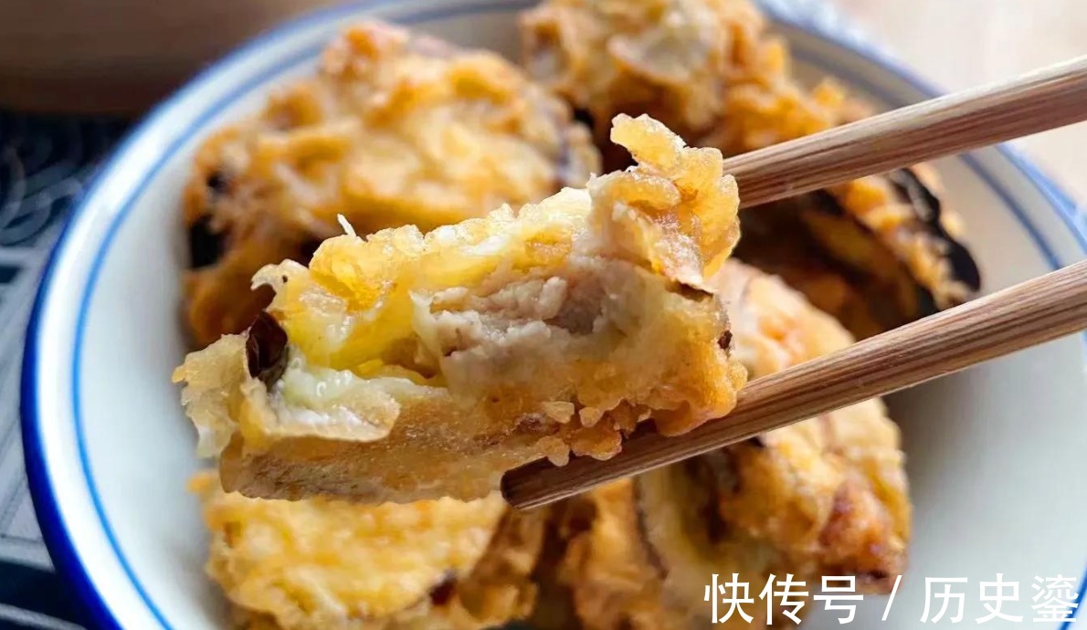 炸茄盒,面糊不能用水调,教你饭店秘制做法,外酥里嫩一咬掉渣