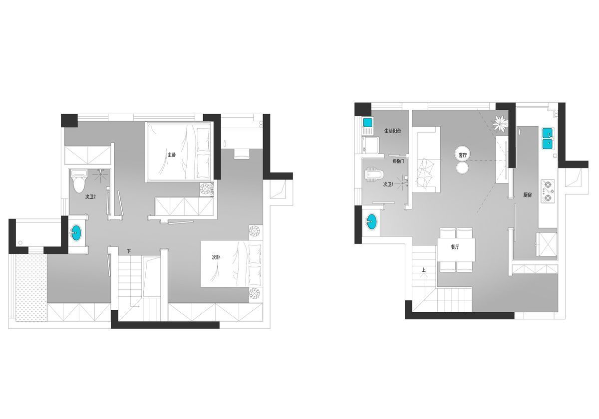 两个人|朋友第一次到新家做客,进屋就被客厅吸引,独特的配色让人称赞