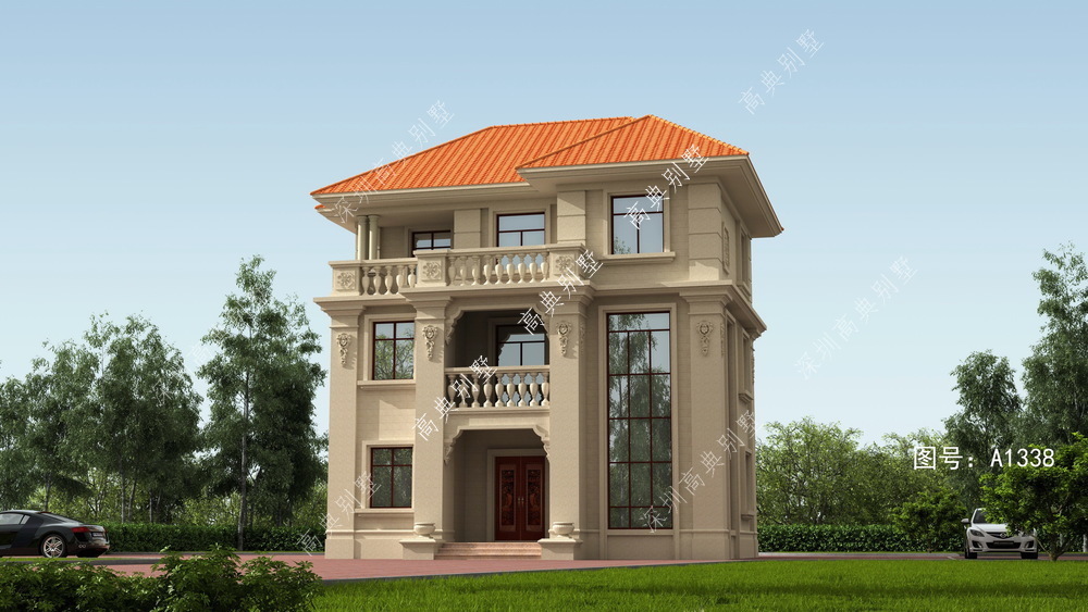 设计风格|三层欧式自建别墅，简洁的设计风格，让别墅显出一种大气的感觉