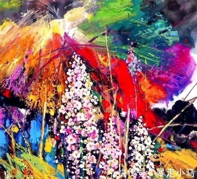 画法@赵寒翔不顾批评,搞国画创新,用涂鸦颠覆传统山石技法?