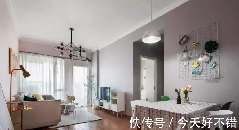 二手房|50㎡小户型二手房改造,粉色背景墙少女心十足,最喜欢主卧设计