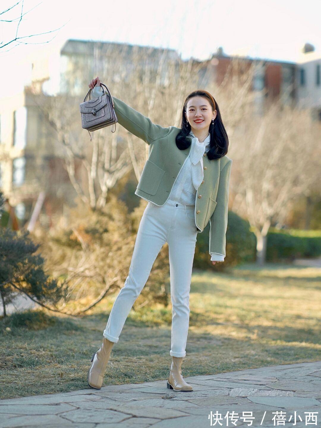 深灰色|女人过了40岁,一定要试试“短毛呢外套”穿搭,显瘦显高还显气质