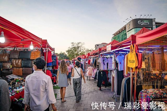 晚霞|老挝万象旅行，欣赏落日晚霞和购物最佳地，必属湄公河的新旧夜市