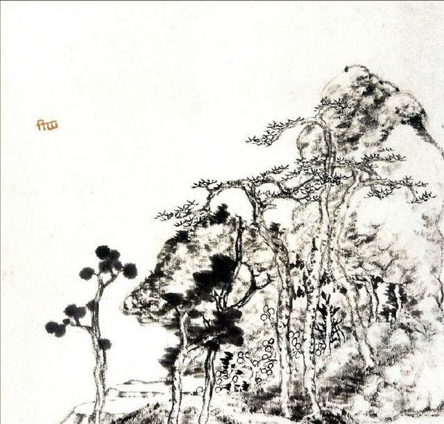 意境|八大山人朱耷的残山剩墨,别人模仿不出来,意境荒凉寂寥