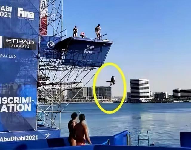 阿布扎比|碧海蓝天!全红婵阿联酋首次尝试高空跳海,频频上演水花消失术