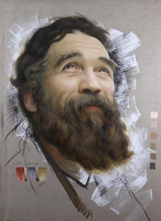 Cesar!古巴裔美国画家Cesar Santos人物肖像的作品