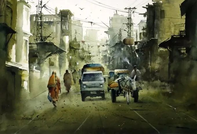 彩色调@极具美感的蓝绿水彩色调,如此画面,令人爱不舍手