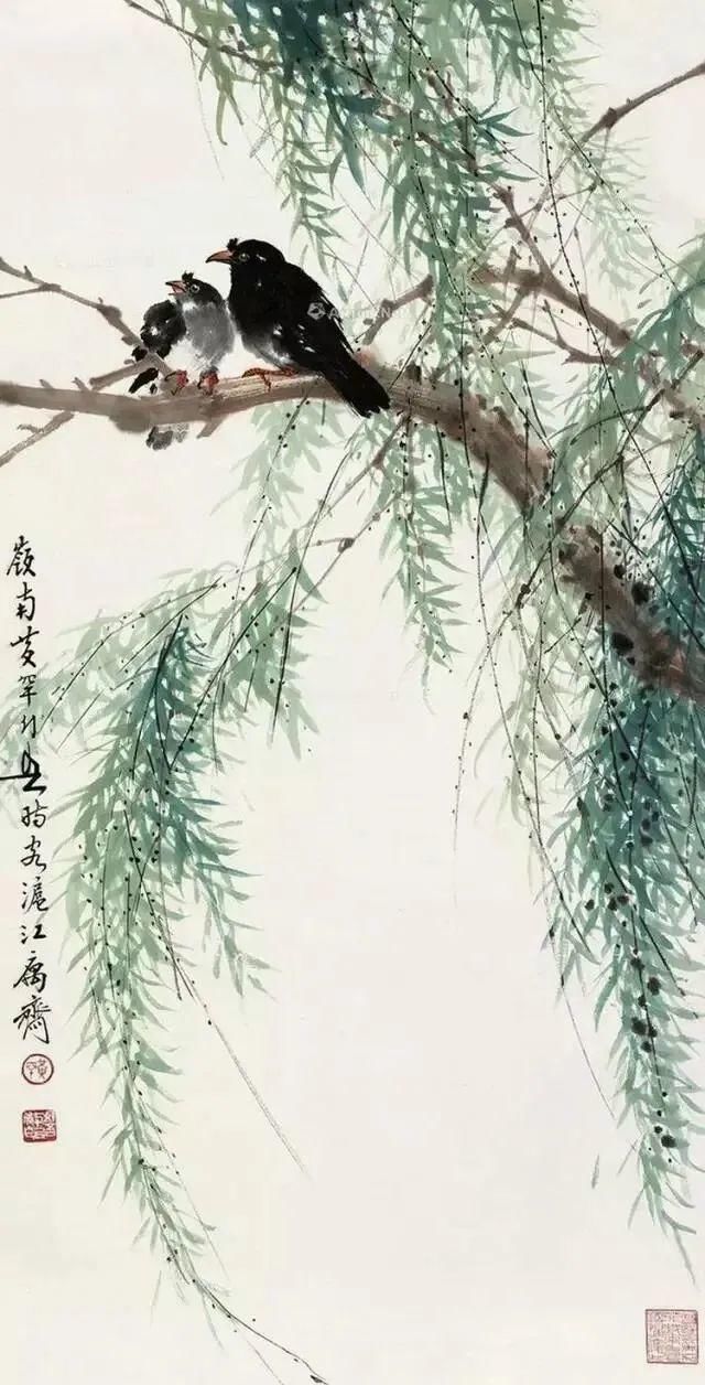 轻风|十位大师画柳，婀娜多姿，轻风拂面！