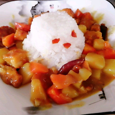 咖喱炸鸡块饭