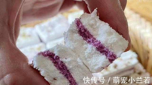3勺粘米粉1勺糯米粉，搅一搅蒸一蒸，软糯香甜，好吃到停不下来