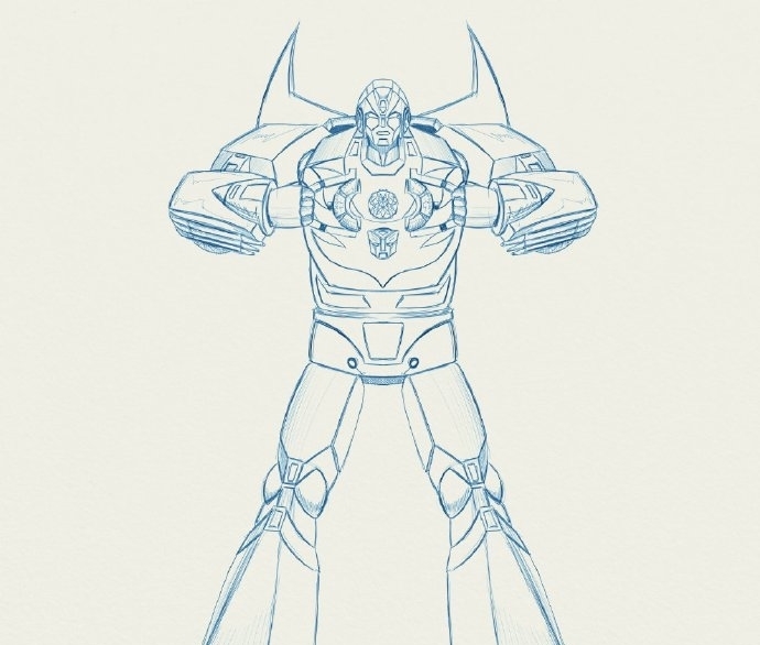 线稿|变形金刚纪念版封面设计线稿