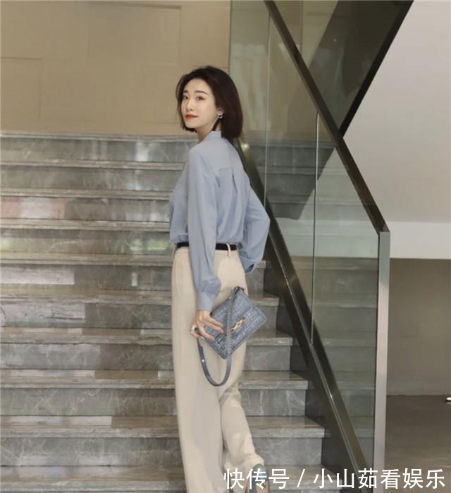 搭配|今夏流行的“米色阔腿裤”,搭配这几款上衣,气质高级不说还显瘦