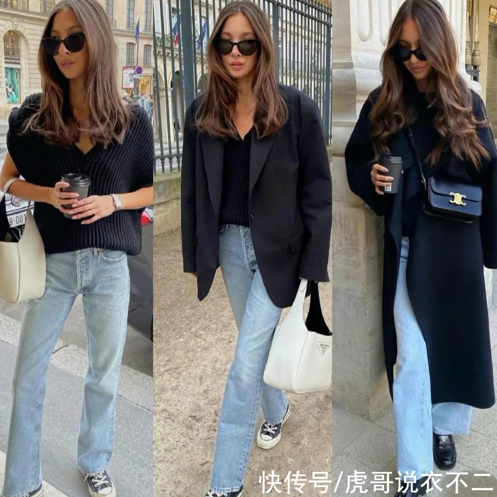 谁说春夏穿黑白色显老气？她靠黑白搭配成赢家，简约优雅又高级