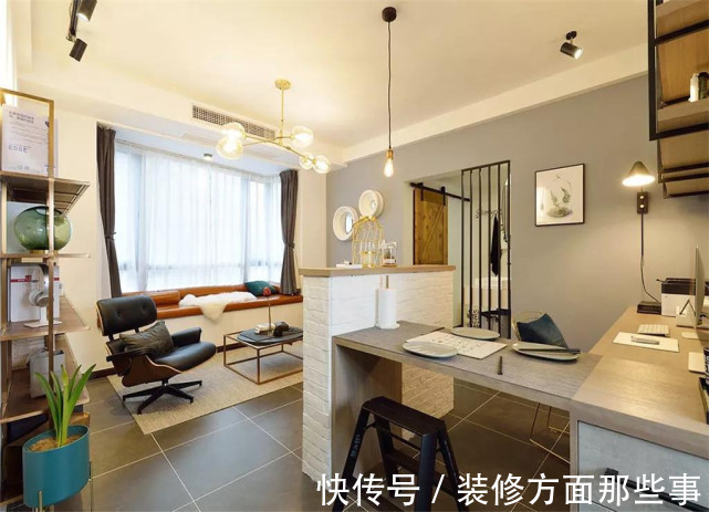 空调孔|67平简约风一居室加一个开放式书房,这样的家更浪漫