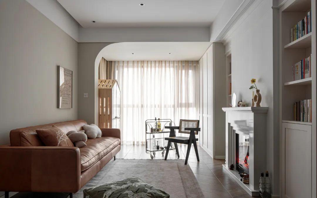 屋主|79平米混搭风格,客厅的壁炉电视墙,书房的隐形床,都是大制作!