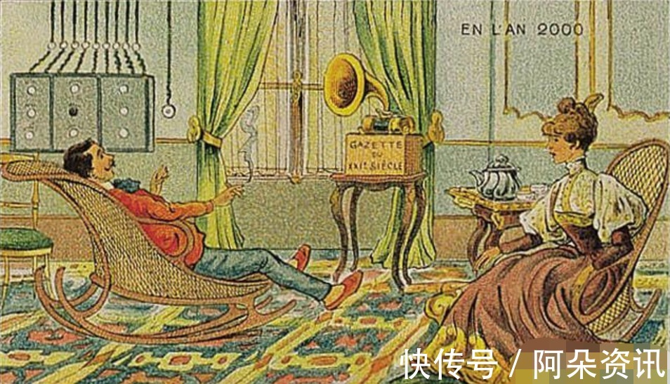 家务活@100年前的画家想象未来，并画了17幅画，网友：神预言！