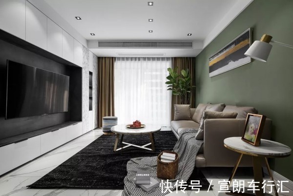 主卧室|125平的现代风三房，有着梦幻感的背景墙，好让人喜欢