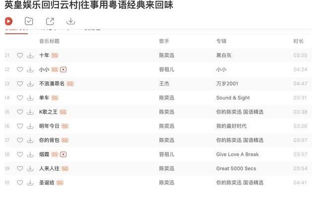 爷青回!网易云音乐宣布英皇版权回归,那些记忆中的金曲回来了