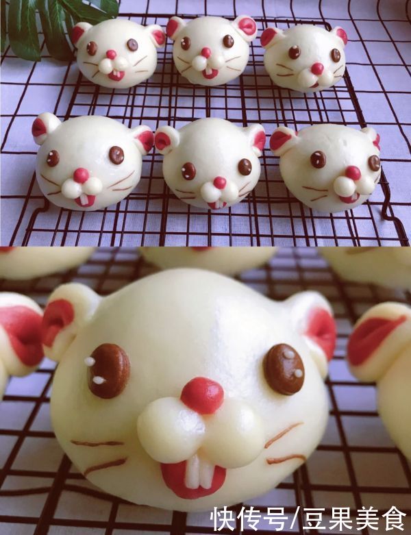 鼠仔|做好卡通鼠仔包（紫薯馅），有色有香又有味