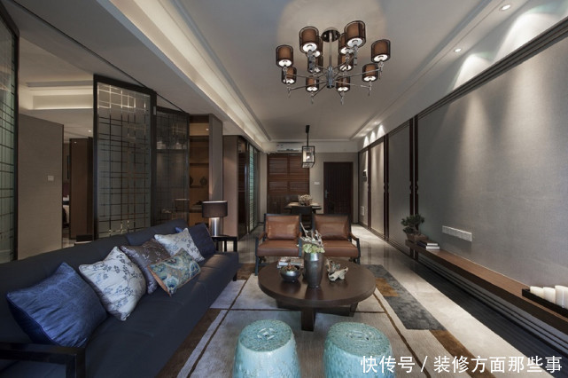 客厅|150平新中式三居室,巧妙设计让人有耳目一新的感觉
