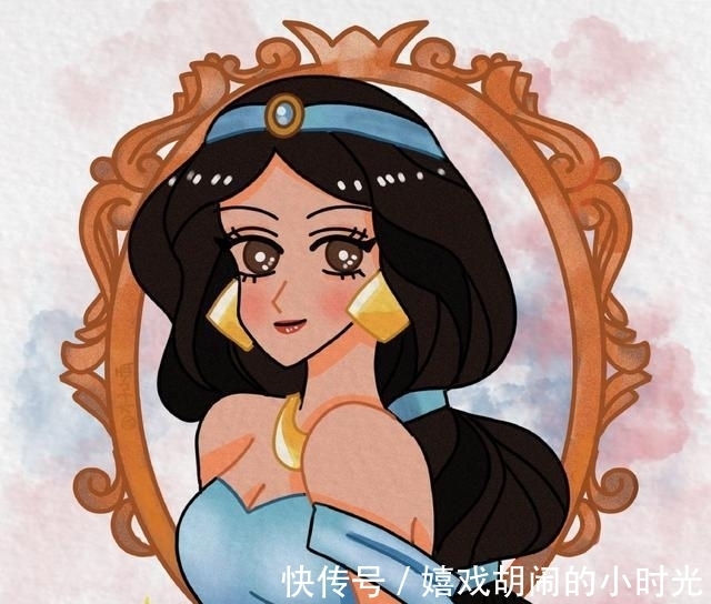 顏值|《蠟筆小新》版迪士尼公主,艾莎女王變得可愛,顏值最高的是茉莉