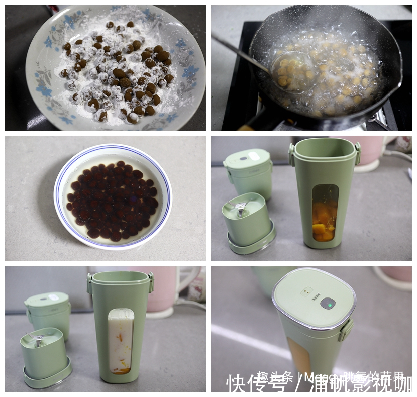 珍珠奶茶|自制黑珍珠芒果奶昔,珍珠不裂有窍门,天然甜甩过珍珠奶茶几条街