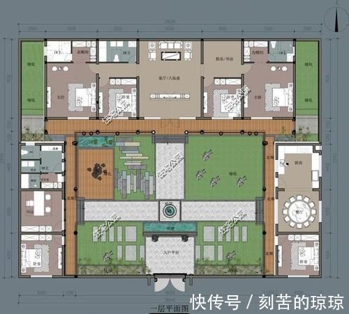 平层|农村建房还是有个院子好,10套农村平层小院,既能停车还能养鸡鸭