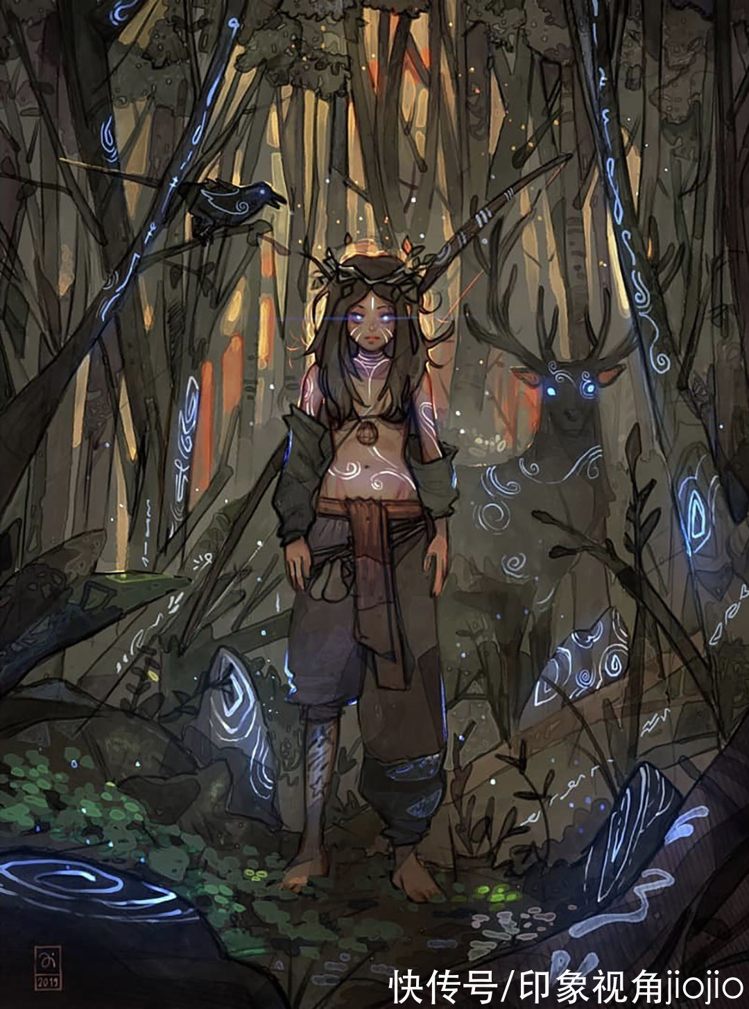 日常插画#复古风的女巫日常插画作品,猫咪灵魂陪伴设定太有爱了