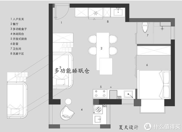 大空间|这套65㎡改造有些特别，暗黑风格，制作睡眠舱，住一家4口好轻松